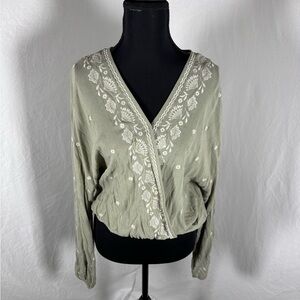 Chloe & Katie Wrapped Embroidered Top